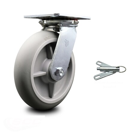 Service Caster 8 Inch Heavy Duty Thermoplastic Caster with Ball Bearing and Swivel Lock SCC SCC-35S820-TPRBD-BSL